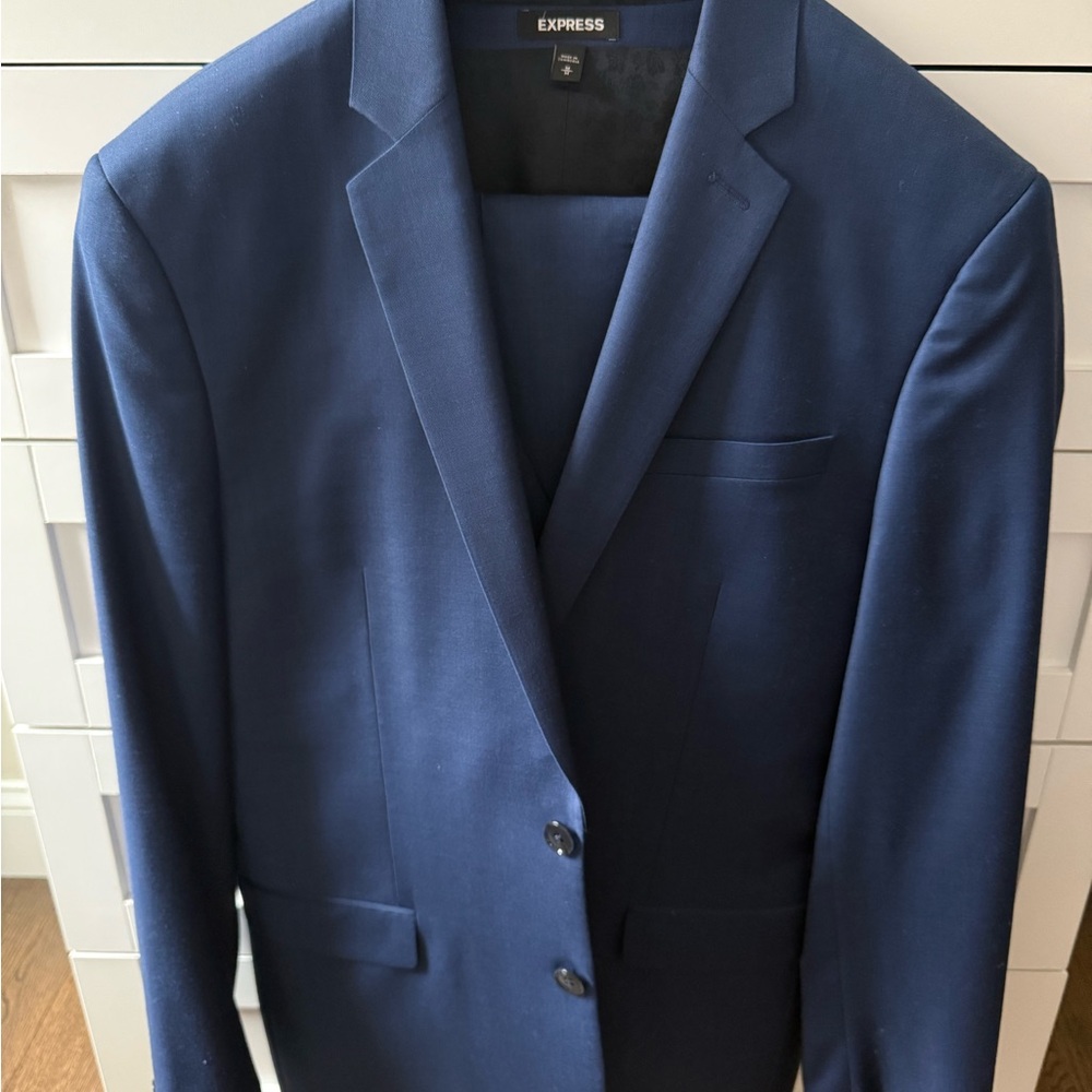 Express Slim Blue Three Piece Suit